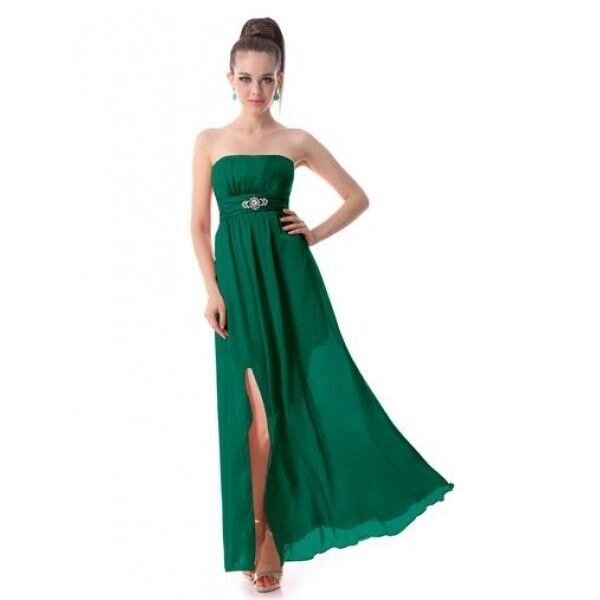 Сукня без ремінця з декольте на зеленому стегні від компанії Elektromax - фото 1