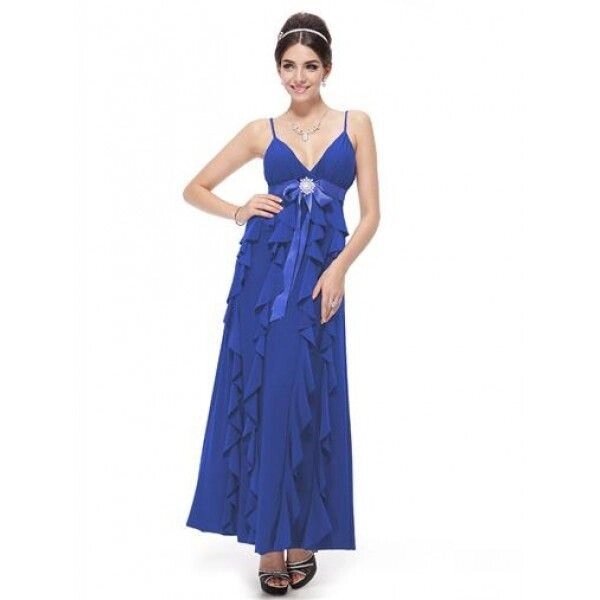 Сукня з хвилями синьою та мерехтливою брошкою від компанії Elektromax - фото 1
