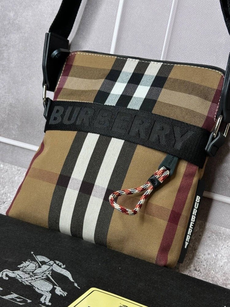 Сумка Burberry через плече коричнева  S 068-1 від компанії Elektromax - фото 1