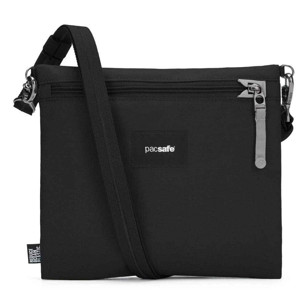 Сумка через плече антизлодій Pacsafe GO crossbody pouch, 4 ступені захисту (насичений чорний, 21 х 24 х 1 см) від компанії Elektromax - фото 1