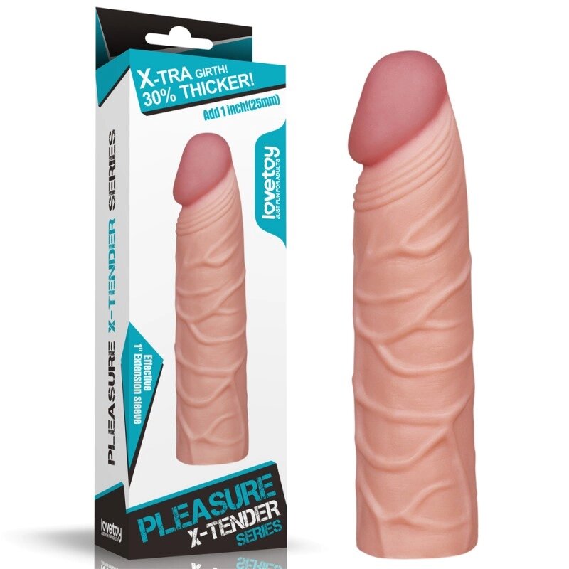 Супер реалістична подовження тілесної насадки на задоволення x ніжний пеніс рукав пеніс від компанії Elektromax - фото 1