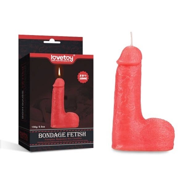 Свічка для сексуальних ігор червоних у вигляді фетиш -свічок пеніса від компанії Elektromax - фото 1