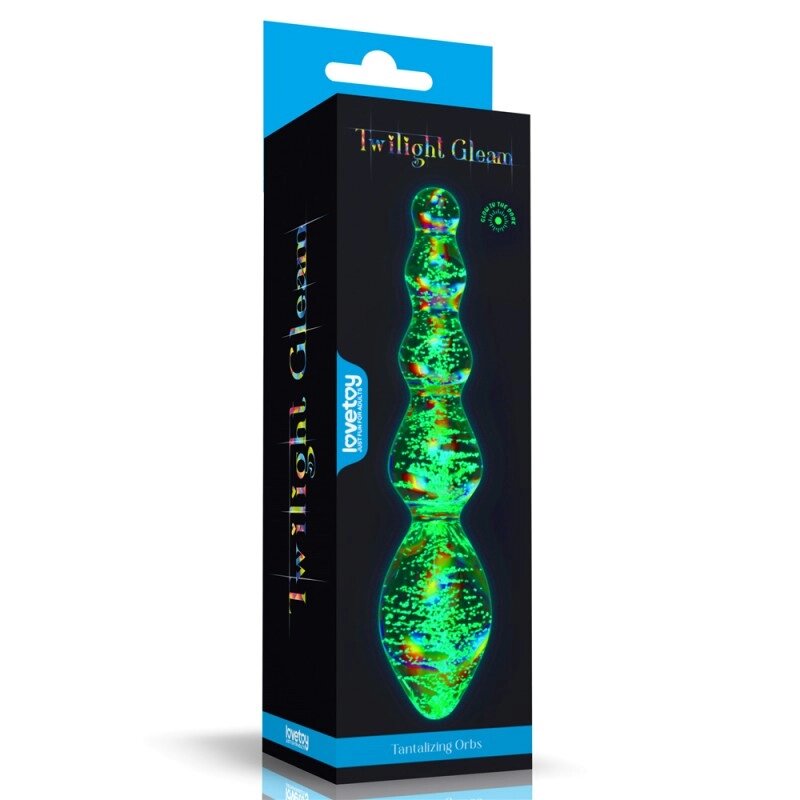 Світиться  Масажер   Twilight Gleam Glass Dildo Tantalizing Orbs від компанії Elektromax - фото 1