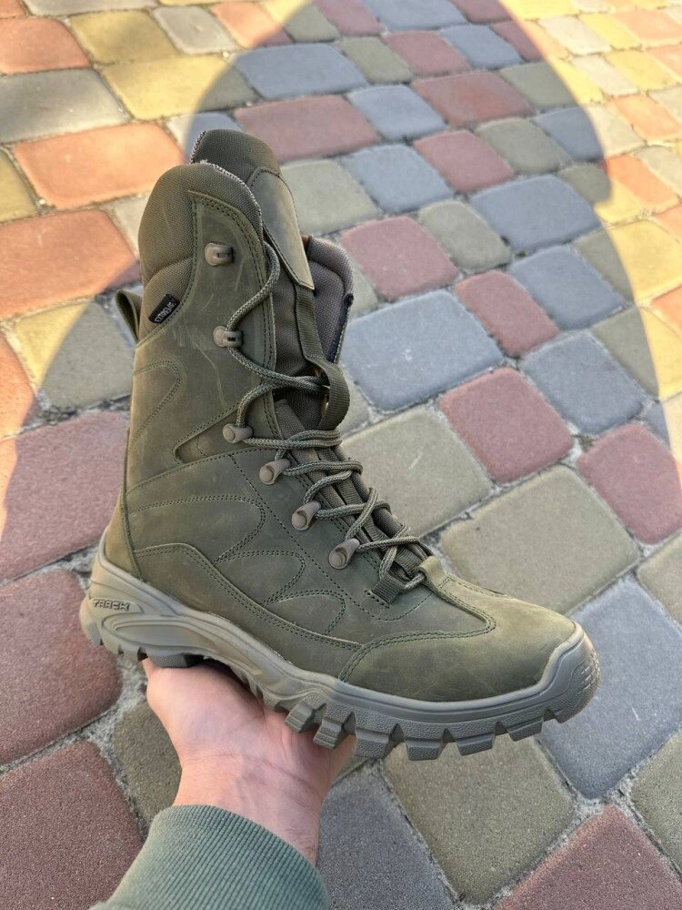 Тактичні демісезоні берці Tactical Boots хутро до -25 олива від компанії Elektromax - фото 1