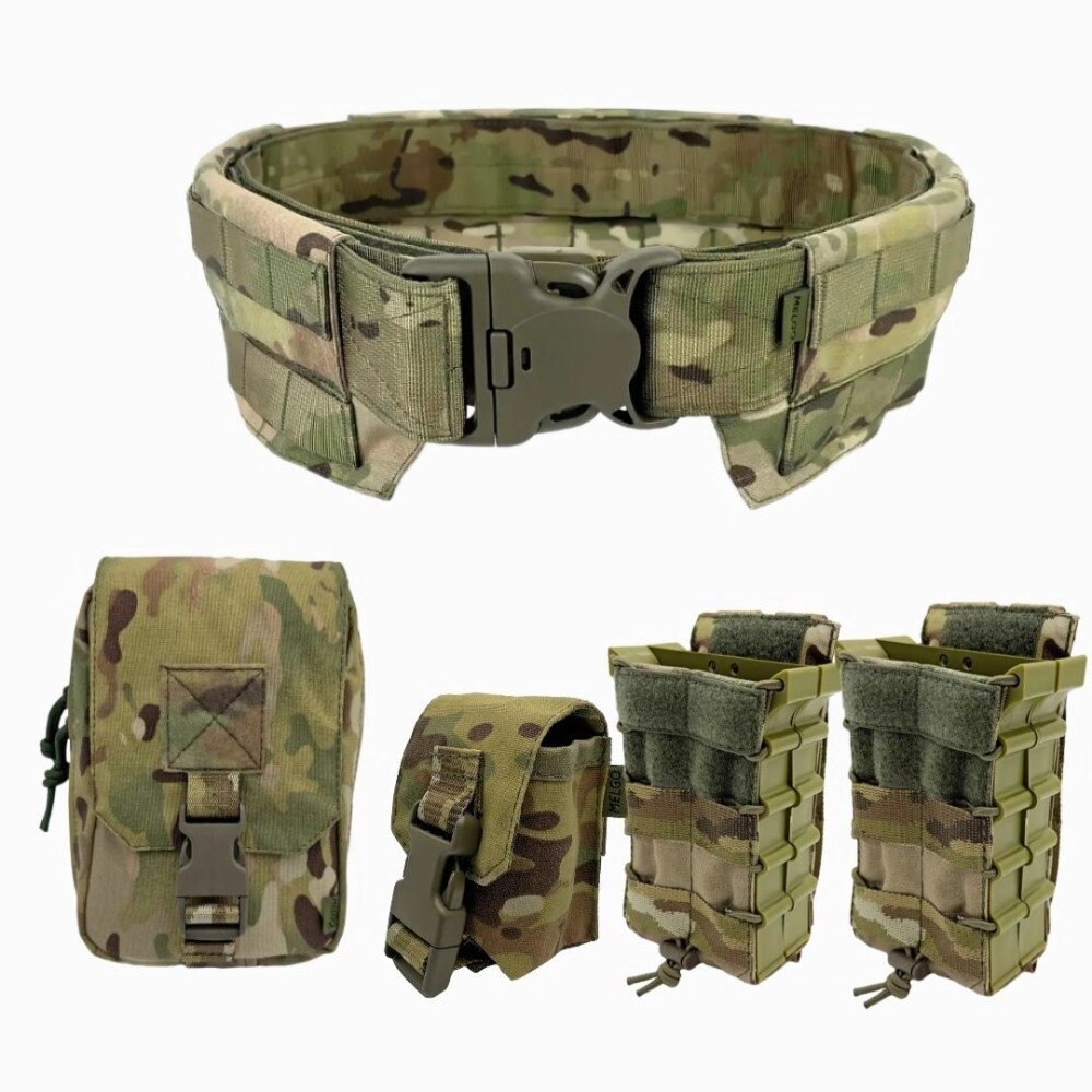 Тактичний пояс Molle Cordura 500D PU з IRR просоченням + 4 підсумка мультикам від компанії Elektromax - фото 1