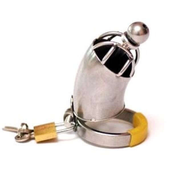 The Houdini Ceeehrome-Plated Chastity Device with Urethral Stretching Penis Plug від компанії Elektromax - фото 1