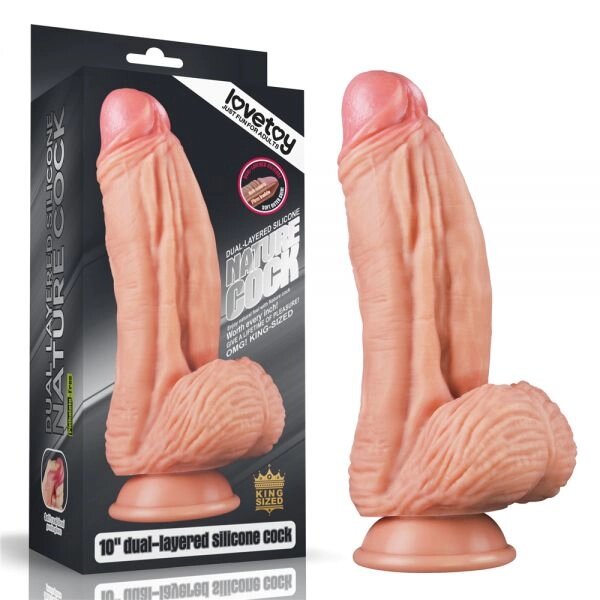 Тілесний  Масажер   для фістингу Dual layered Platinum Silicone Cock від компанії Elektromax - фото 1