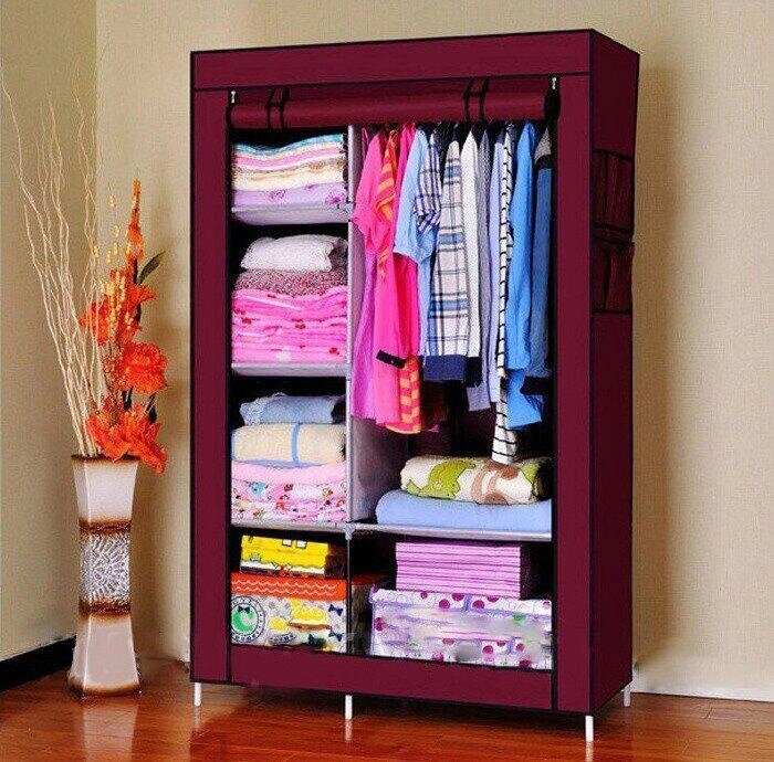 Тканинна шафа складана STORAGE WARDROBE KM-105 на 2 секції (106х45х170 см), органайзер для одягу від компанії Elektromax - фото 1