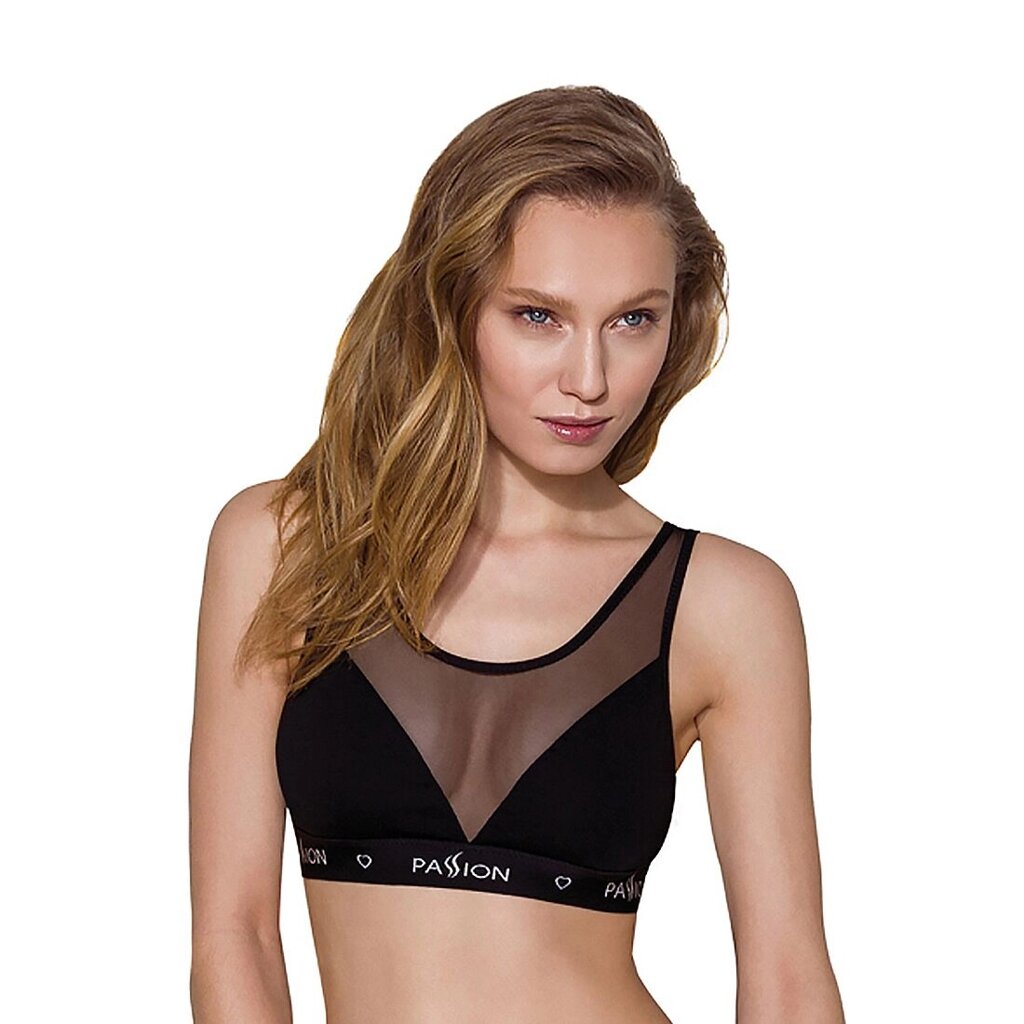 Топ з прозорою вставкою Passion PS002 TOP XL, black від компанії Elektromax - фото 1