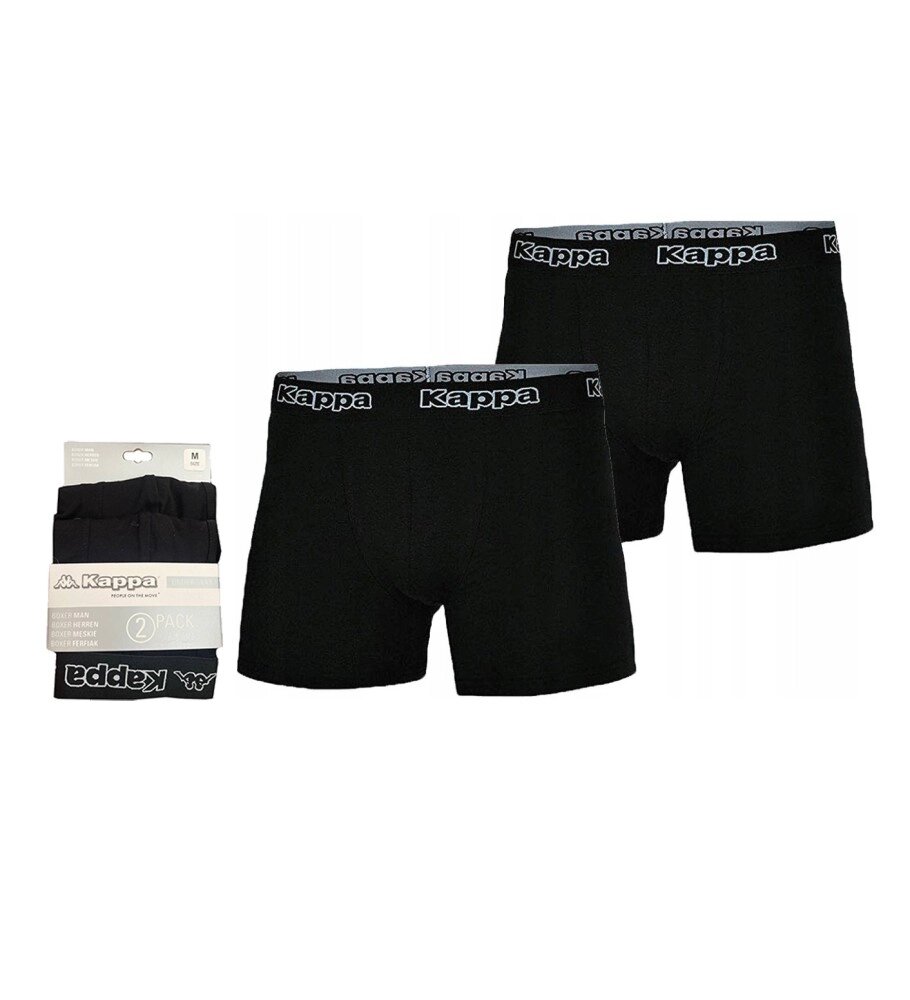 Труси-боксери чоловічі Kappa Men Boxer Shorts (2 шт.) Black Anthracite (351K1JW-710068-19-4007) від компанії Elektromax - фото 1