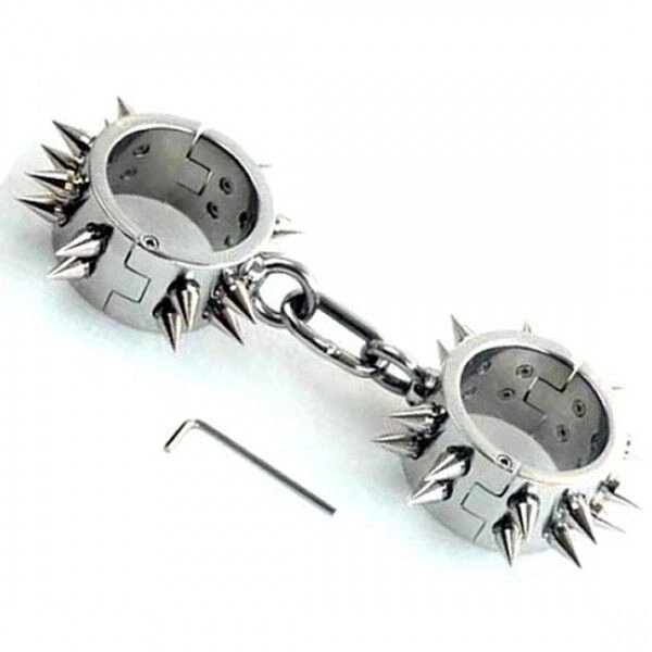 Унісекс з шипами з нержавіючої сталі супер -живлених наручників підземелля з шестикутним ключем від компанії Elektromax - фото 1