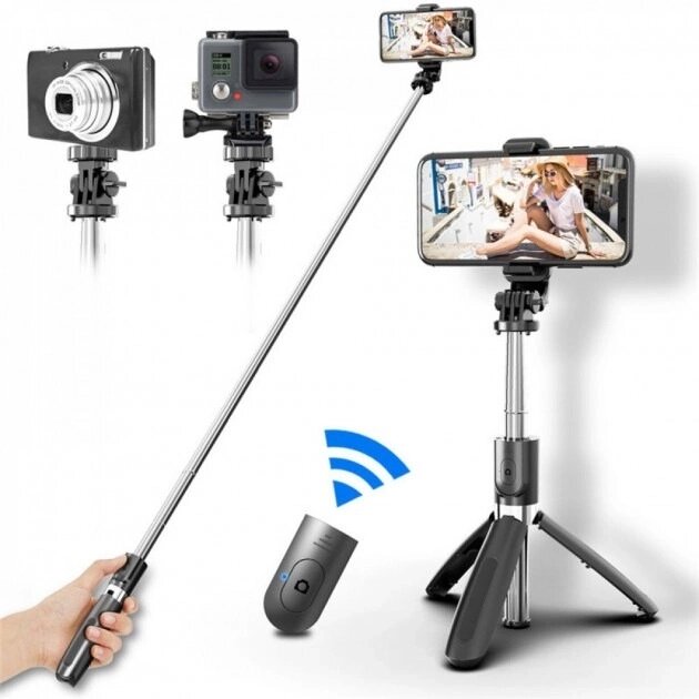 Універсальний штатив тринога для телефону Selfie Stick L02 Bluetooth монопод-трипод штатив селфі палиця від компанії Elektromax - фото 1