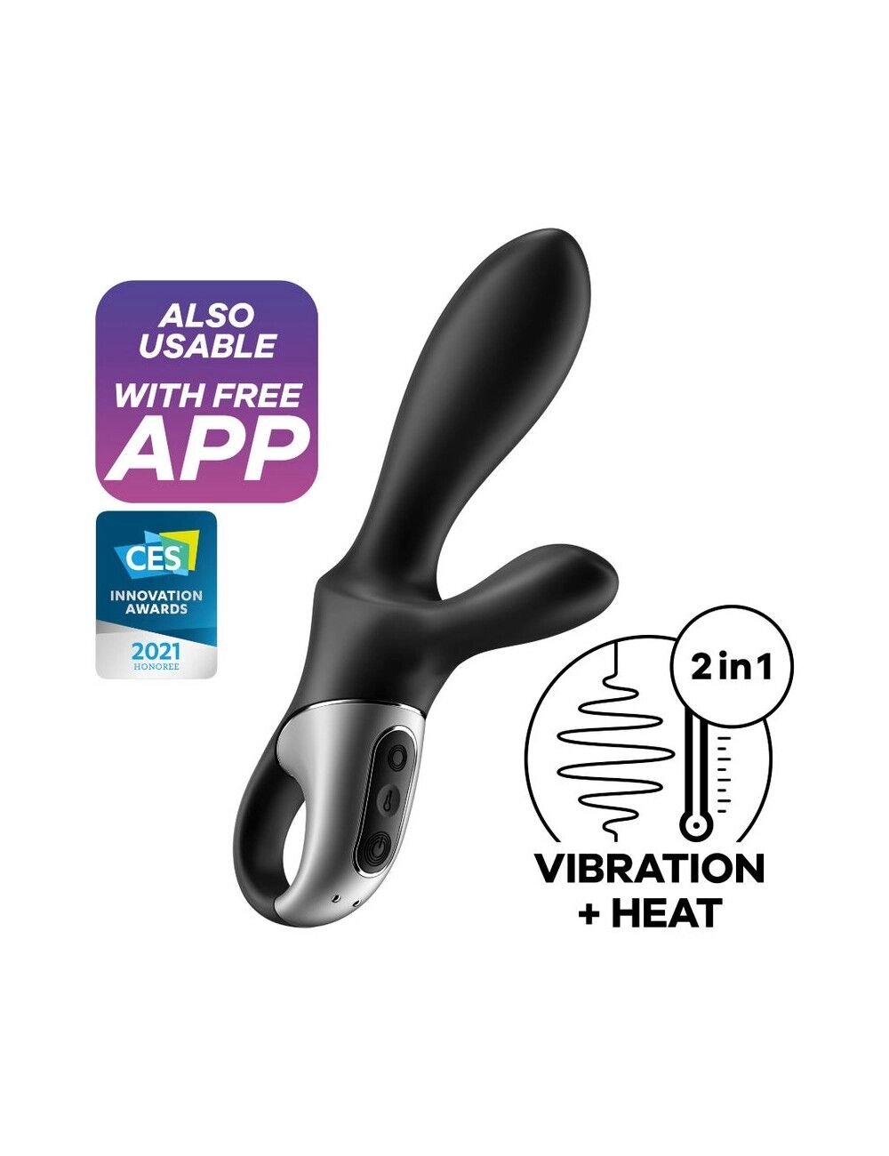 Універсальний смарт-вібратор з підігрівом Satisfyer Heat Climax + від компанії Elektromax - фото 1