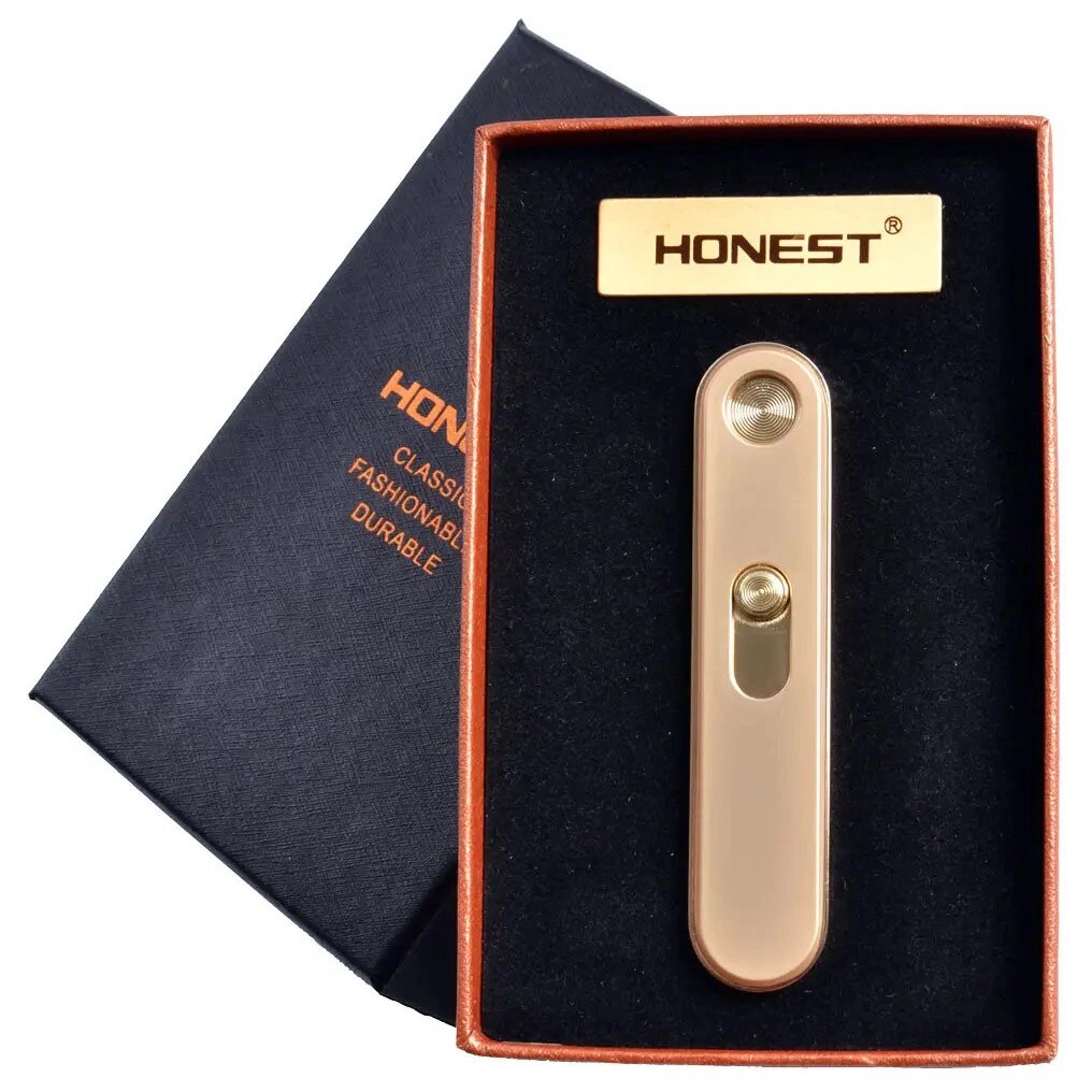 USB запальничка в подарунковій упаковці "Honest" 77127. Колір: золотий від компанії Elektromax - фото 1