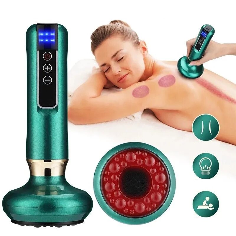 Вакуумний антицелюлітний масажер для тіла масаж гуашю Cupping Massager GREEN від компанії Elektromax - фото 1