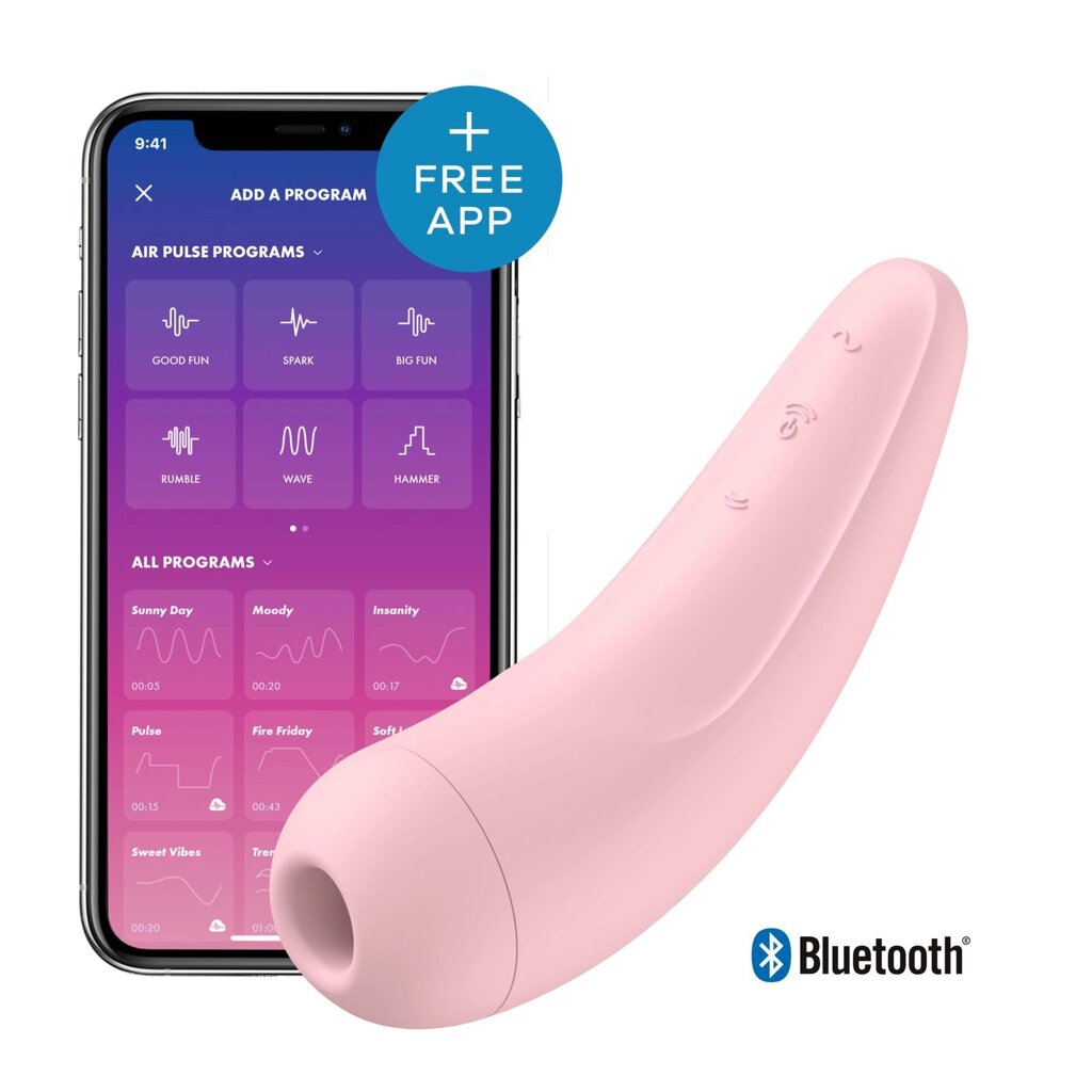 Вакуумний кліторальний стимулятор Satisfyer Curvy 2+ Pink (м'ята упаковка!!!) від компанії Elektromax - фото 1