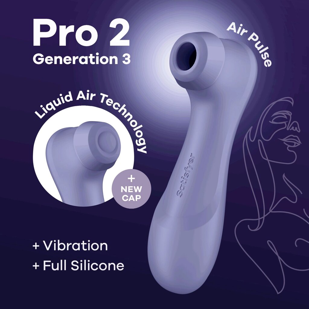 Вакуумний кліторальний стимулятор Satisfyer Pro 2 Generation 3 with Liquid Air Lilac від компанії Elektromax - фото 1