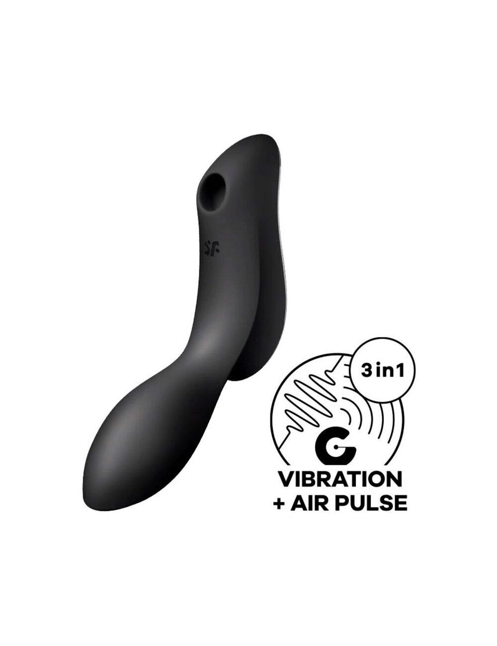 Вакуумний стимулятор з вібрацією Satisfyer Curvy Trinity 2 Black від компанії Elektromax - фото 1