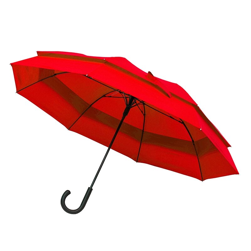 Велика парасоля-тростина напівавтомат FAMILY (червоний, ø 128 см) від компанії Elektromax - фото 1
