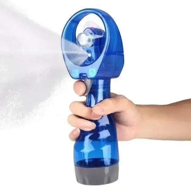 Вентилятор ручний Water Spray Fan зі зволожувачем  Портативний ручний мінівентилятор BLUE від компанії Elektromax - фото 1