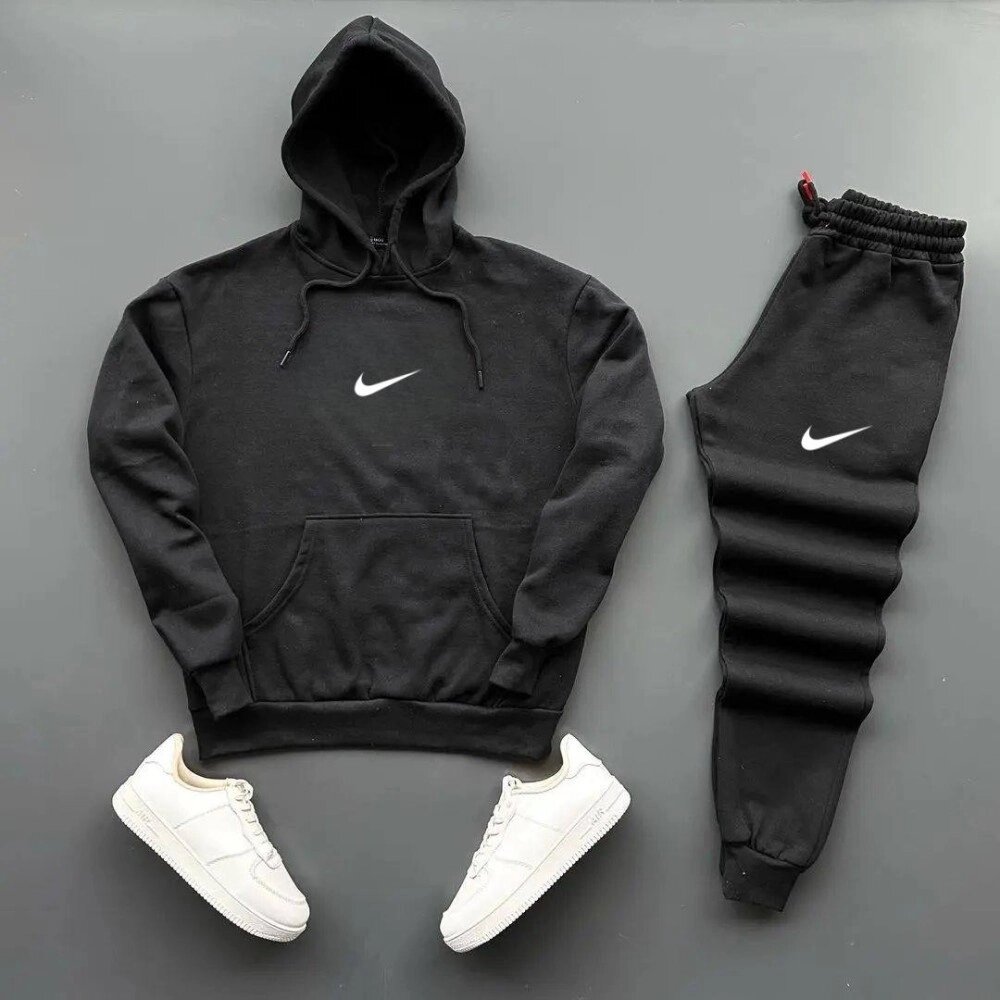 Весняний костюм nike (худі + штани чорний) від компанії Elektromax - фото 1