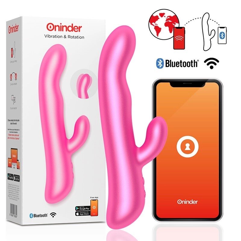 Вібратор для жінок Oninder Oslo Vibration Rotation Pink Free App від компанії Elektromax - фото 1
