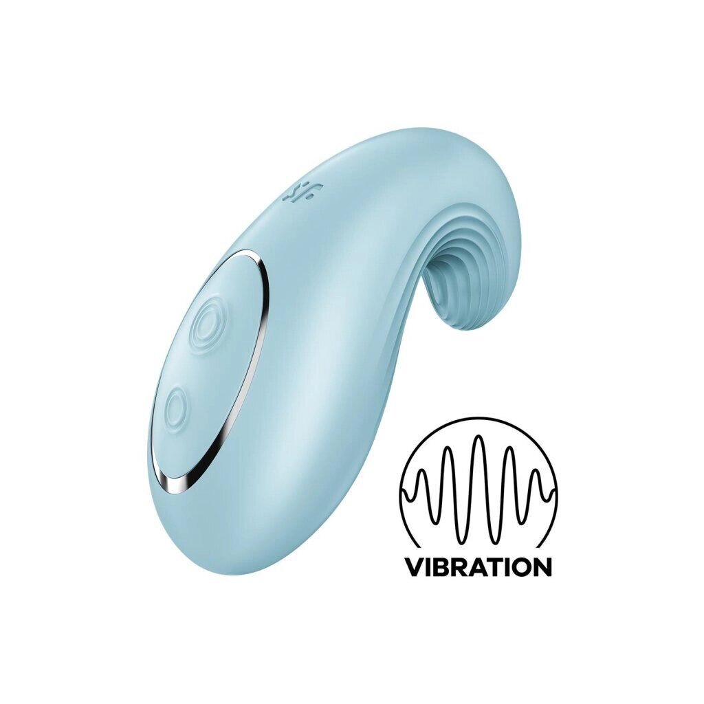 Вібратор Satisfyer Dipping Delight Light Blue, 2 мотори, гнучкий кінчик від компанії Elektromax - фото 1