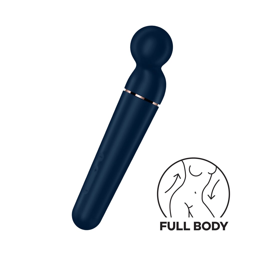 Вібромасажер Satisfyer Planet Wand-er Blue/Rosegold, дуже потужний, бездротовий від компанії Elektromax - фото 1