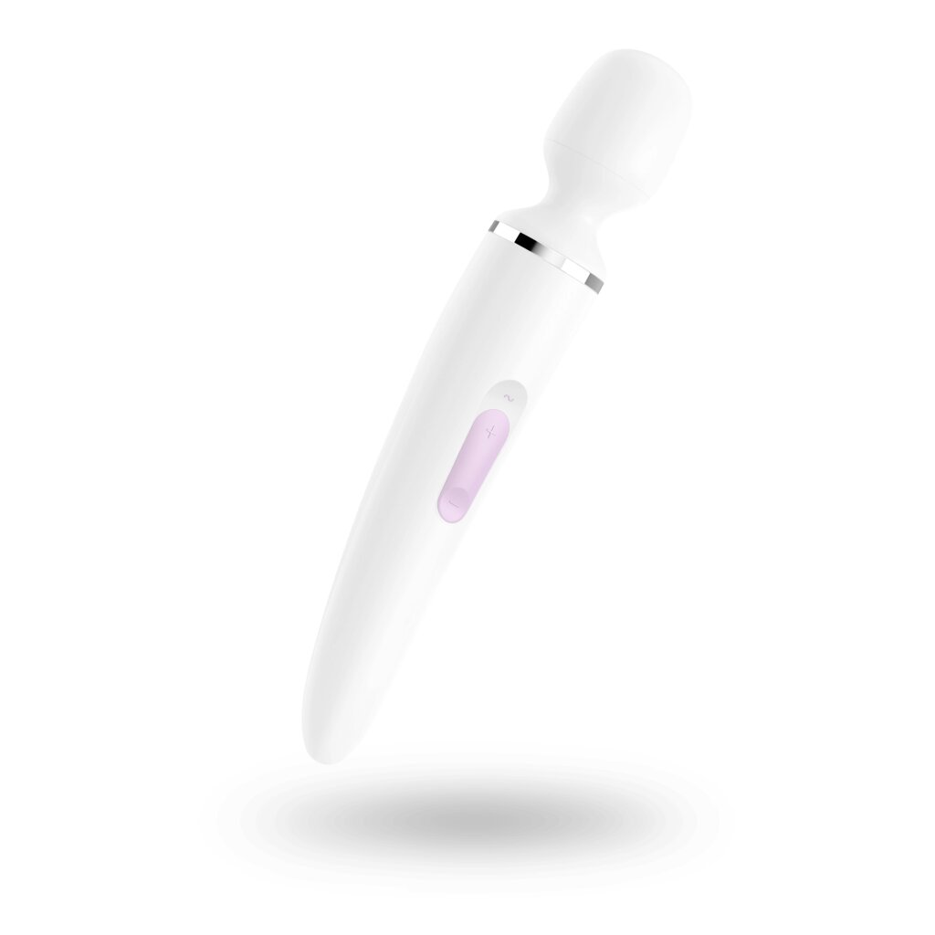 Вібромасажер Satisfyer Wand-er Woman (White/Chrome), водонепроникний, потужний, розмір XXL від компанії Elektromax - фото 1