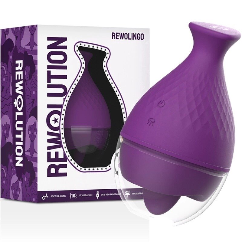 Вібростимулятор для клітора фіолетовий Rewolution Rewolingo Tongue від компанії Elektromax - фото 1