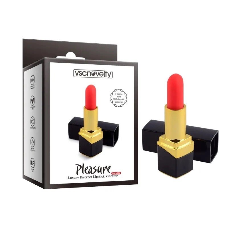 Вібростимулятор у вигляді помади губної Pleasure Luxury Discreet Lipstick Vibrator від компанії Elektromax - фото 1