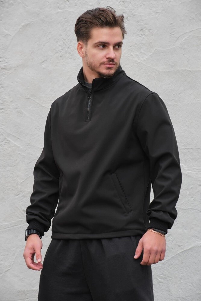 Вітрозахисний світшот анорак softshell Without hoverla black від компанії Elektromax - фото 1