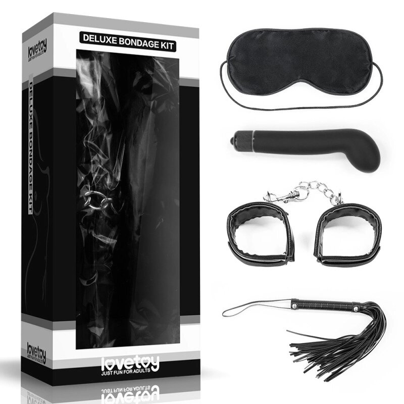 Встановлений для сексуальних ігор BDSM Deluxe Bondage (маска, вібратор, наручники, батог) від компанії Elektromax - фото 1