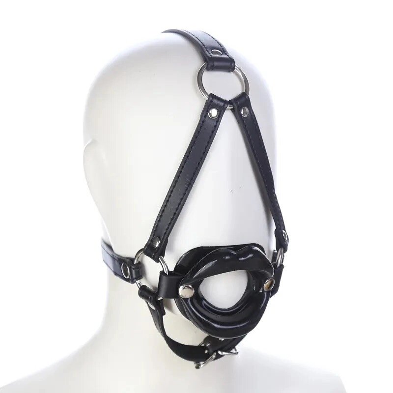 З отвором у формі губ Bondage Mouth Gag Black від компанії Elektromax - фото 1