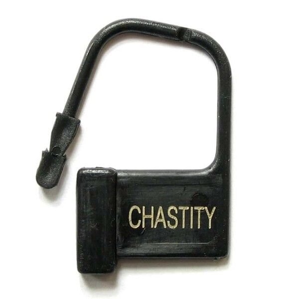 Замки пластикові для поясів   , чорні із номерами CHASTITY, 10 штук від компанії Elektromax - фото 1