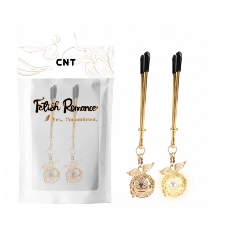 Затискачі для сосків Nipple Fantasy Snitch Clamps Gold від компанії Elektromax - фото 1