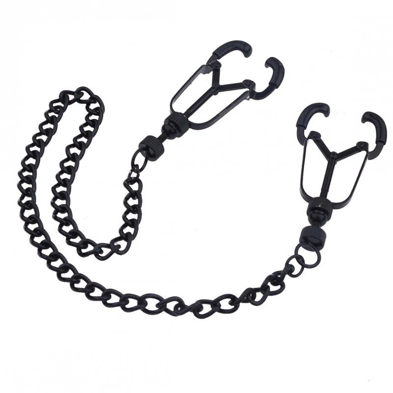 Затискачі для Жінок на ланцюжку Kinklab Mandible Black Nipple Clamps від компанії Elektromax - фото 1