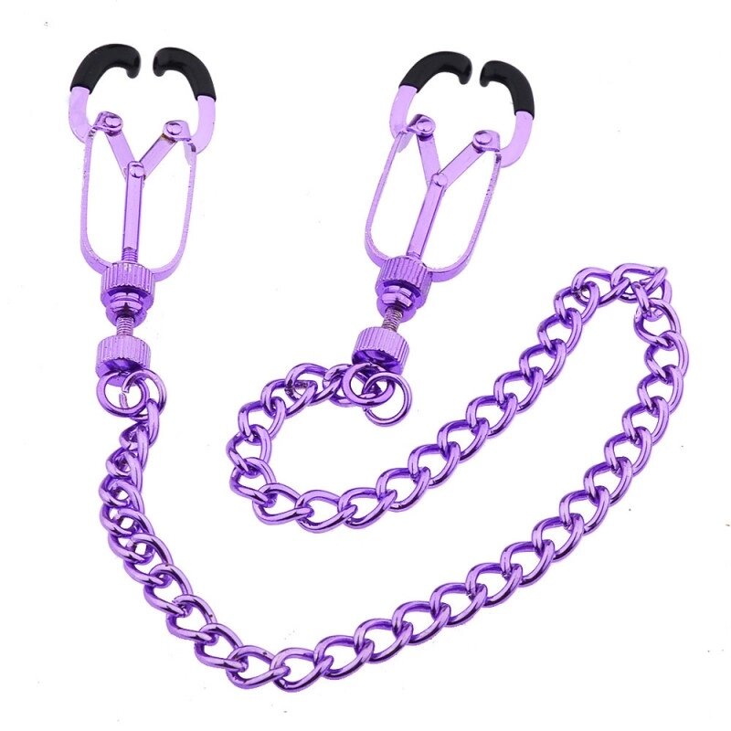 Затискачі для Жінок на ланцюжку Kinklab Mandible Purple Nipple Clamps від компанії Elektromax - фото 1