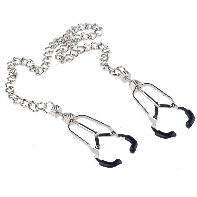 Затискачі для Жінок на ланцюжку Kinklab Mandible Silver Nipple Clamps від компанії Elektromax - фото 1