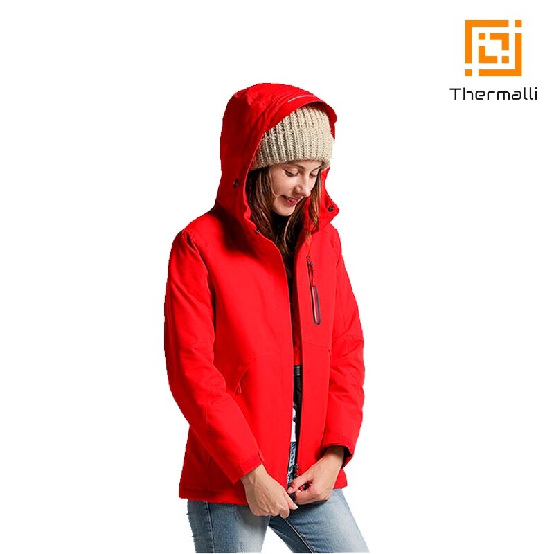 Жіноча куртка з підігрівом Thermalli Pila (червоний, M) від компанії Elektromax - фото 1