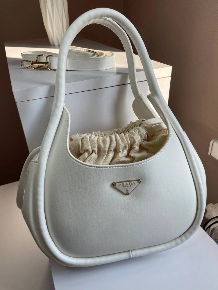 Жіноча сумка Prada mini Прада біла 088 від компанії Elektromax - фото 1