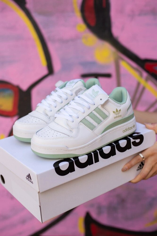 Жіночі кросівки Adidas Forum Low White Green від компанії Elektromax - фото 1