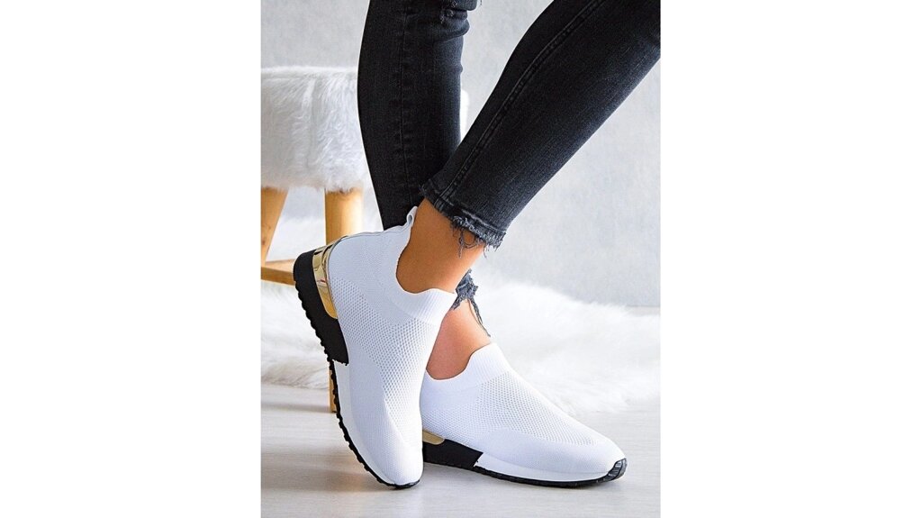 Жіночі кросівки білі трикотажний верх спортивні гнучкі 36-41 розмір від компанії Elektromax - фото 1