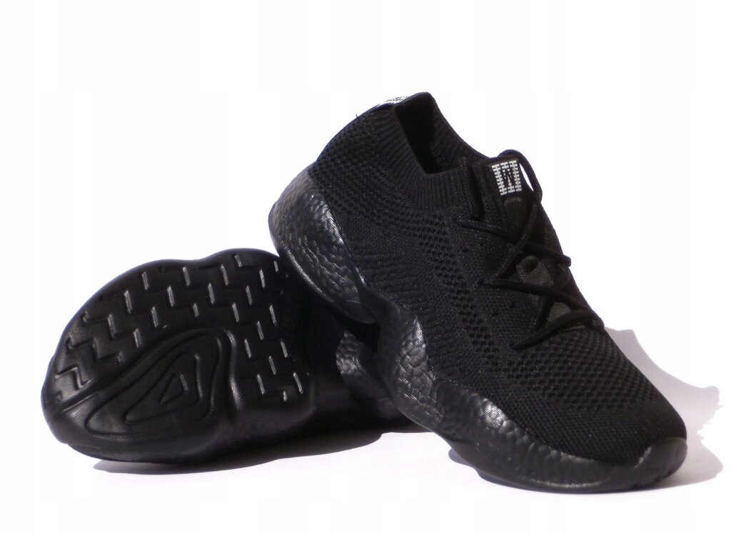 Жіночі кросівки чорні трикотажний верх з хвилястою підошвою 36-41 новинка від компанії Elektromax - фото 1