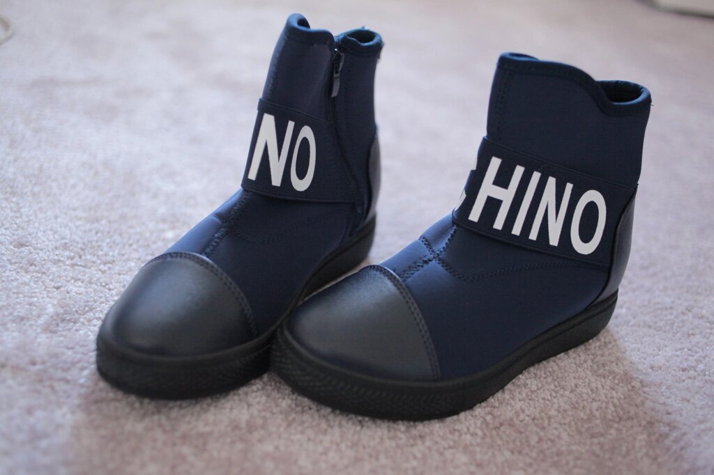 Жіночі снікерси черевики в стилі Moschino сині 36-39 від компанії Elektromax - фото 1