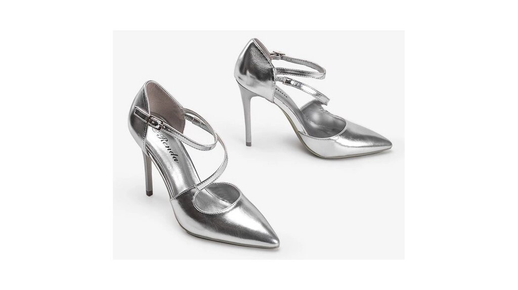 Жіночі туфлі класичні сріблясті вихідні на шпильці 9см 36 38 39 розмір від компанії Elektromax - фото 1