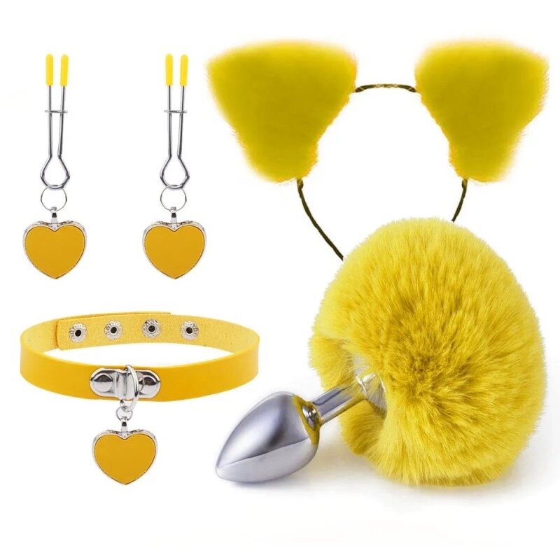 Жовтий ніжний бдсм комплект Fur Sexy Kit від компанії Elektromax - фото 1