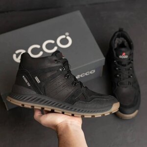 Зимові шкіряні ботинки Ecco Black