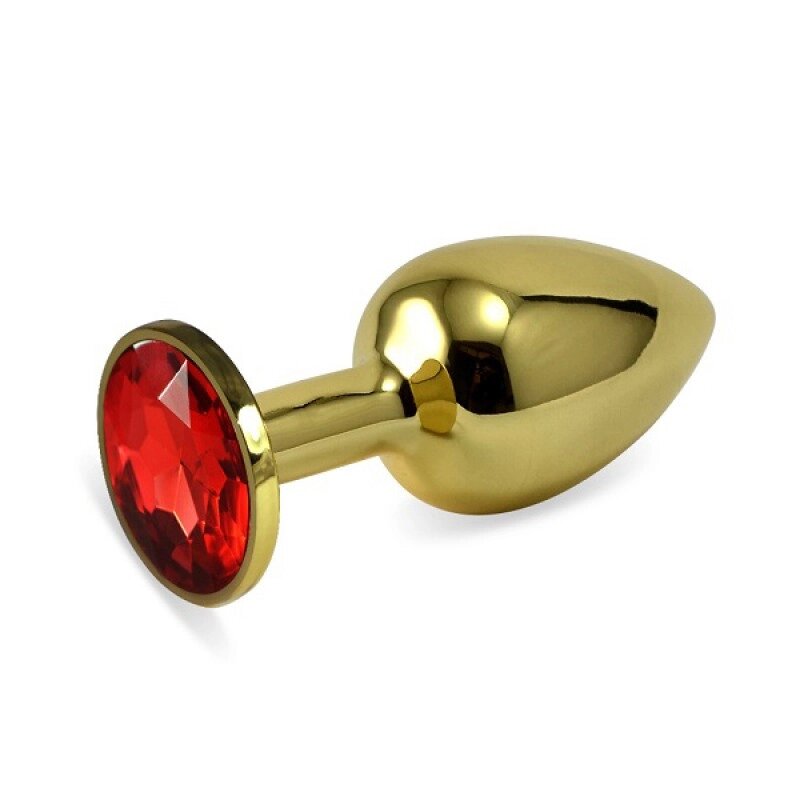 Золота анальна пробка з червоним каменем Rosebud Anal Plug Small від компанії Elektromax - фото 1
