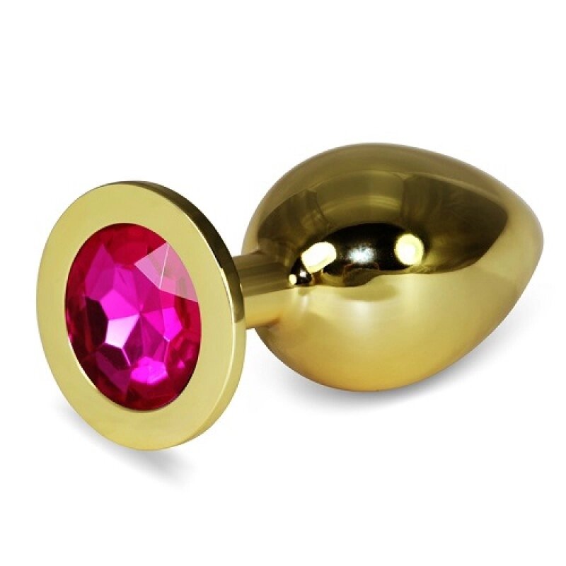 Золота анальна пробка з рожевим каменем Rosebud Anal Plug Large від компанії Elektromax - фото 1